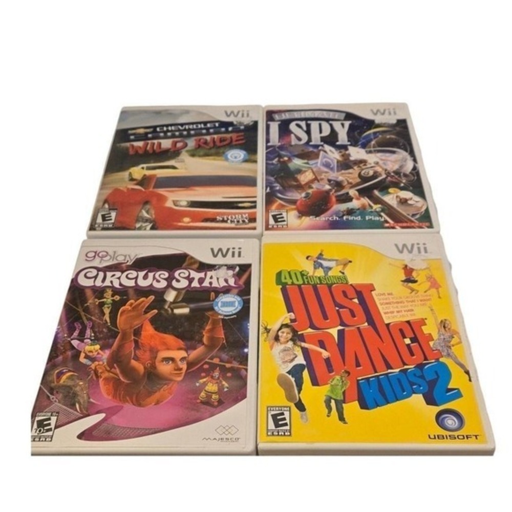 Nintendo Wii Game Bundle Just Dance Kids 2 I Spy Circus Star Wild Ride